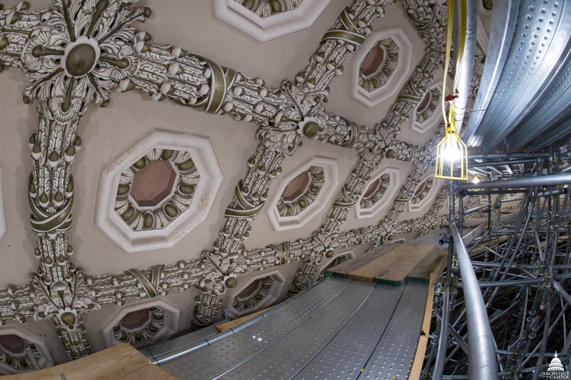 Illustration for article titled Building Scaffold Inside the Capitol Rotunda Is a Work of Art Itself